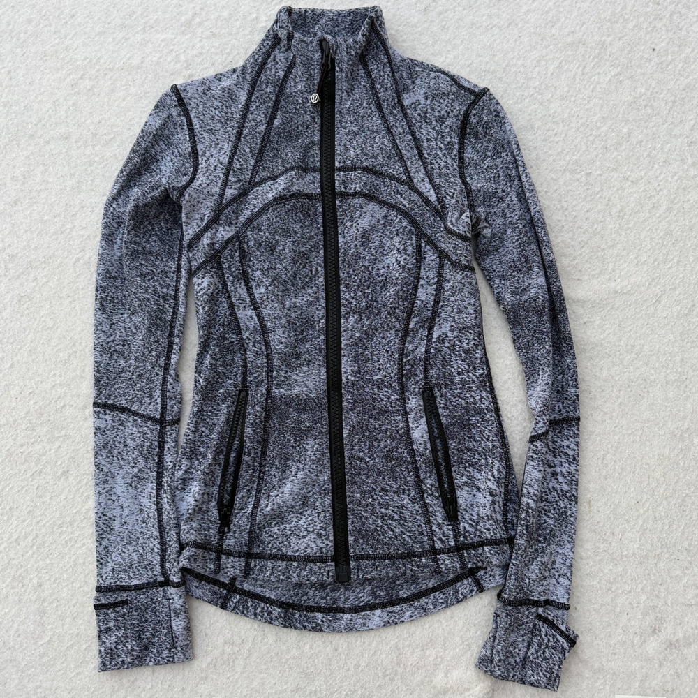 Lululemon Define Size 4 Jacket Luon Spray Jacquard White Black Women's Athletic